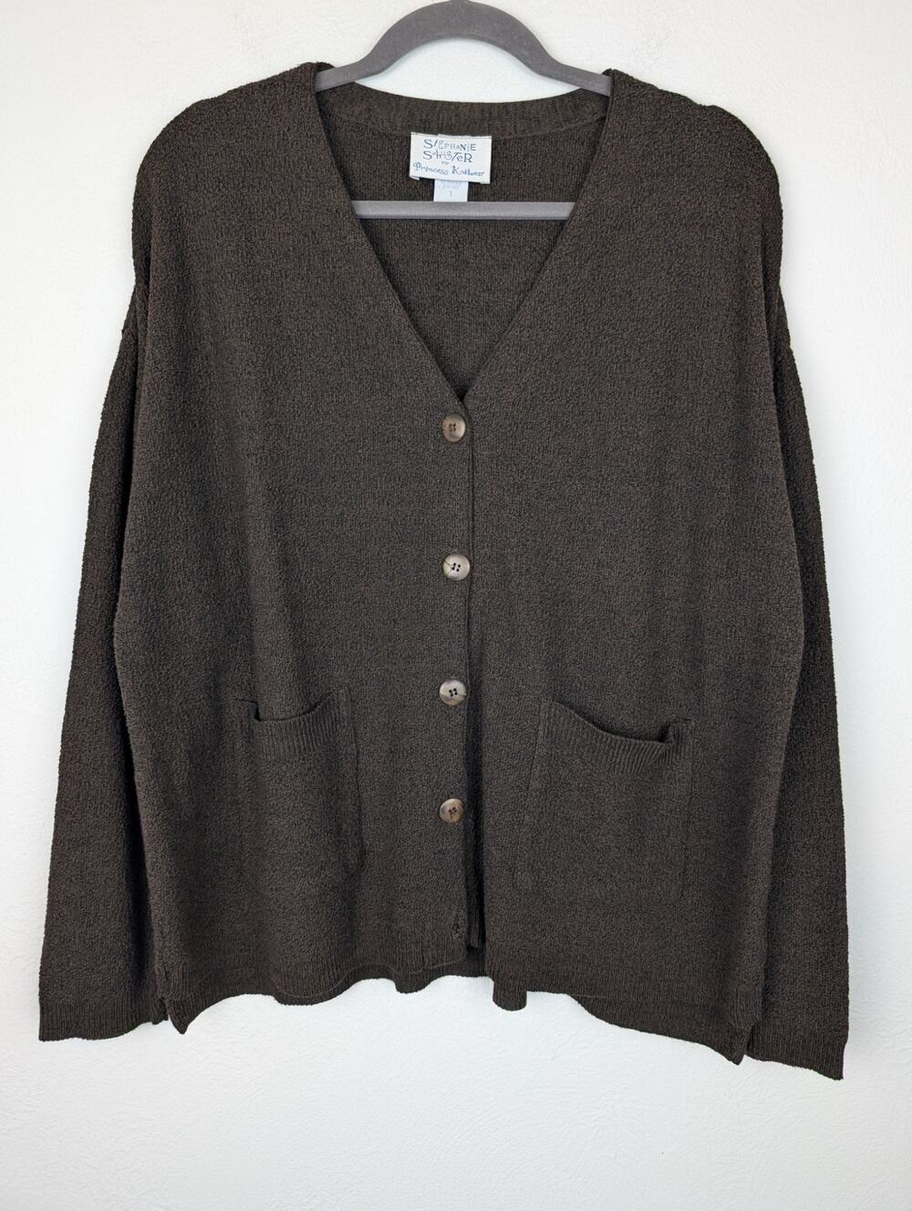 Stephanie Schuster Princess Knitwear Sweater Cardigan Oversized Brown Size 1X